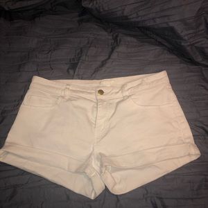 White jean shorts